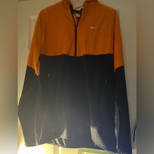 Orange/black Dri-fit Nike jacket zip up & drawstring